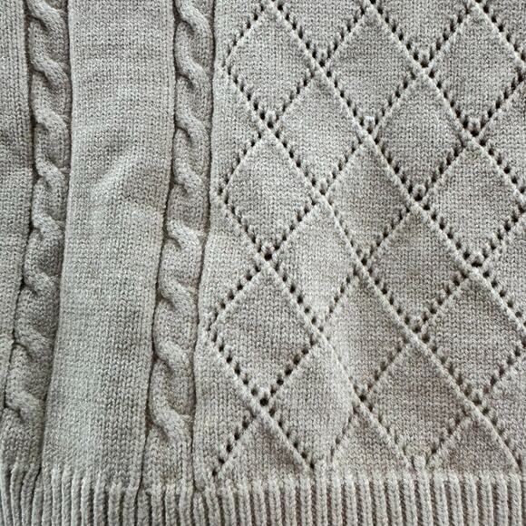 Whiteroom + Cactus Top Women L Tan Knit Vest V-Neck Sleeveless Stretchy Casual - Picture 3 of 7